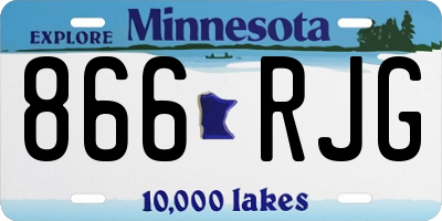 MN license plate 866RJG