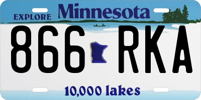 MN license plate 866RKA