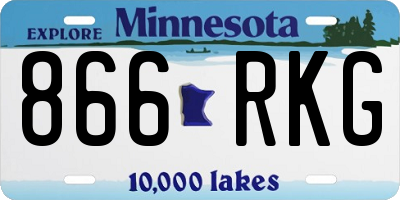 MN license plate 866RKG