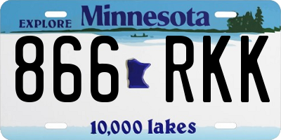 MN license plate 866RKK