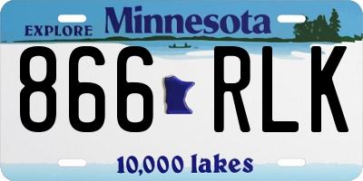 MN license plate 866RLK