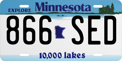 MN license plate 866SED