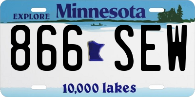 MN license plate 866SEW