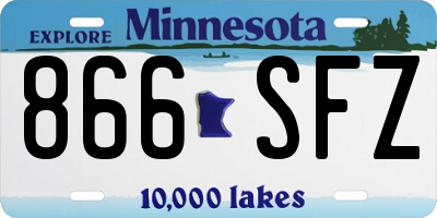 MN license plate 866SFZ