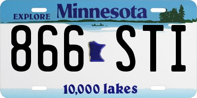 MN license plate 866STI