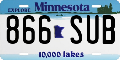 MN license plate 866SUB