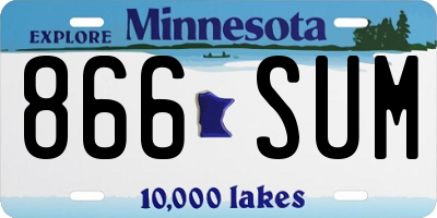 MN license plate 866SUM