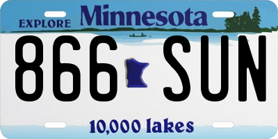 MN license plate 866SUN