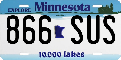 MN license plate 866SUS