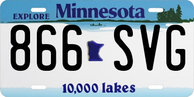 MN license plate 866SVG