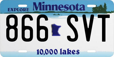 MN license plate 866SVT