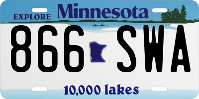 MN license plate 866SWA