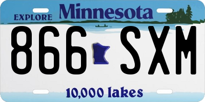 MN license plate 866SXM