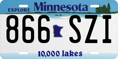 MN license plate 866SZI