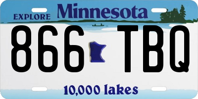 MN license plate 866TBQ