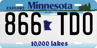 MN license plate 866TDO