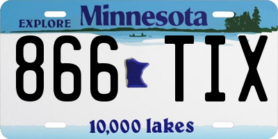 MN license plate 866TIX