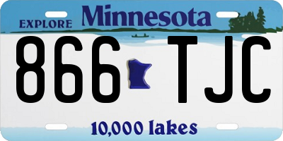 MN license plate 866TJC