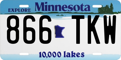 MN license plate 866TKW