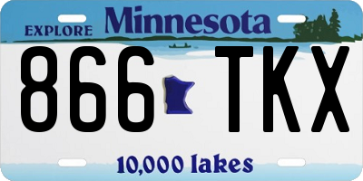 MN license plate 866TKX