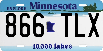 MN license plate 866TLX