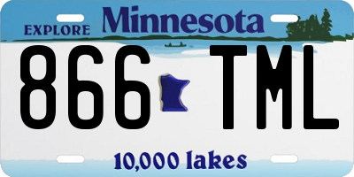 MN license plate 866TML
