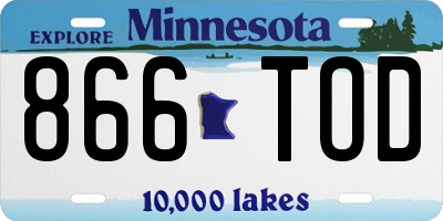 MN license plate 866TOD