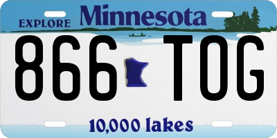 MN license plate 866TOG