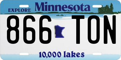 MN license plate 866TON