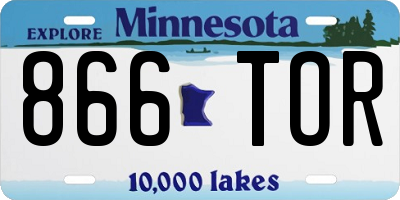 MN license plate 866TOR