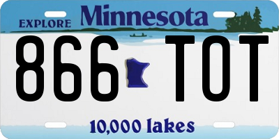 MN license plate 866TOT