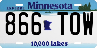 MN license plate 866TOW
