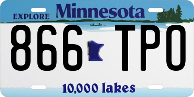 MN license plate 866TPO