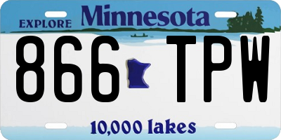 MN license plate 866TPW