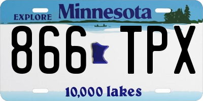 MN license plate 866TPX