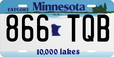 MN license plate 866TQB