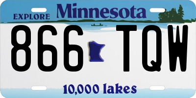 MN license plate 866TQW