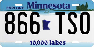 MN license plate 866TSO