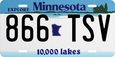 MN license plate 866TSV