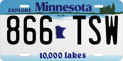 MN license plate 866TSW