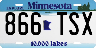 MN license plate 866TSX