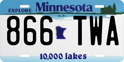 MN license plate 866TWA