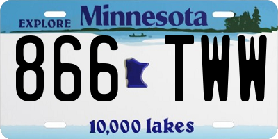 MN license plate 866TWW