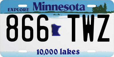 MN license plate 866TWZ