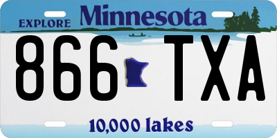 MN license plate 866TXA