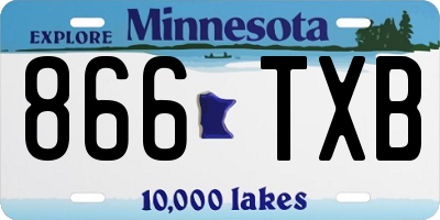 MN license plate 866TXB