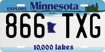 MN license plate 866TXG