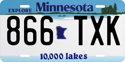 MN license plate 866TXK