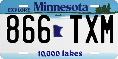 MN license plate 866TXM