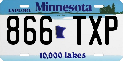 MN license plate 866TXP